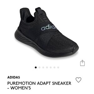 NWOT Adidas Puremotion Adapt Sneaker in Black/Silver